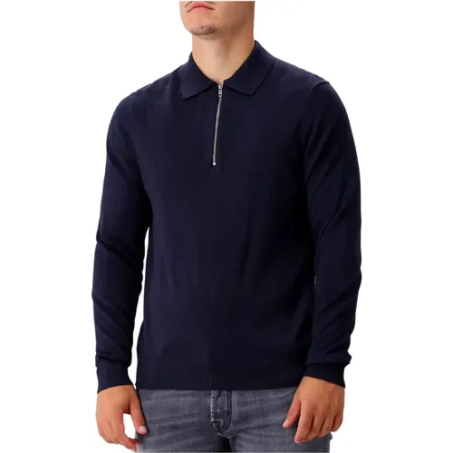 Marine Zip Polo Pullover Stilvoll - NN07 - Modalova