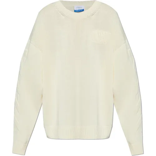 Pullover mit Logo , Herren, Größe: 2XL - Off White - Modalova