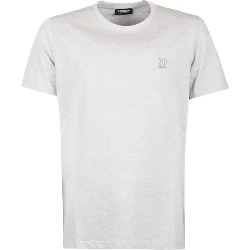 Herren Logo Rundhals T-shirt Grau , Herren, Größe: XL - Dondup - Modalova