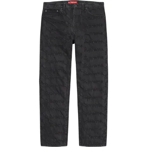 Frayed Logo Regular Jeans , male, Sizes: W32, W34, W30 - Supreme - Modalova