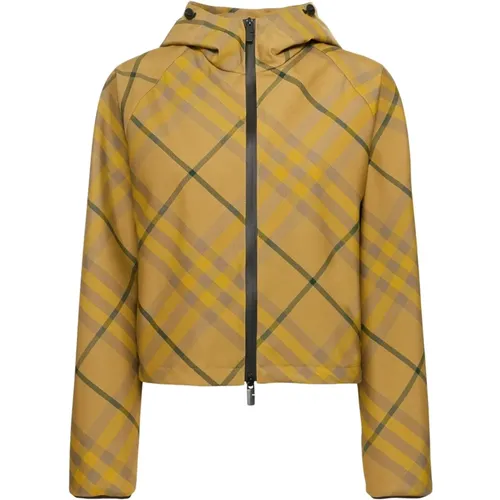 Crop Fit Hooded Jacket , female, Sizes: S, M - Burberry - Modalova