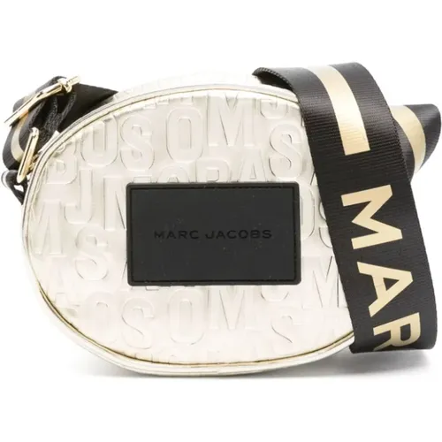 Goldene Logo-Print-Schultertasche - Marc Jacobs - Modalova