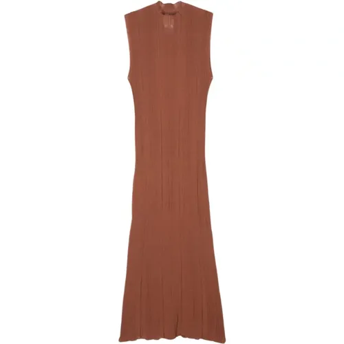 Rust Knitted Dress , female, Sizes: S, M - Alysi - Modalova