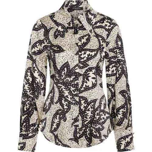 Elegant Sand Print Shirt with Trompetmanchetter , female, Sizes: XS, M, 2XL, XL, L, S - Bruuns Bazaar - Modalova