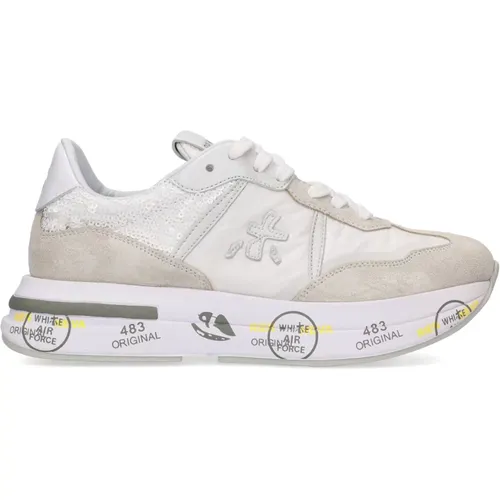 Light Grey Suede Sneakers Cassie , female, Sizes: 4 UK, 5 UK - Premiata - Modalova