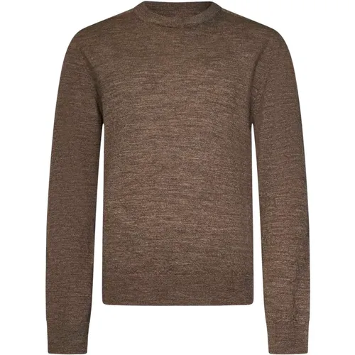 Wool Sweater with Leather Patches , male, Sizes: XL, M, S - Maison Margiela - Modalova