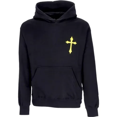 Schwarzer Hoodie mit Rippenstil , Herren, Größe: XL - Propaganda - Modalova