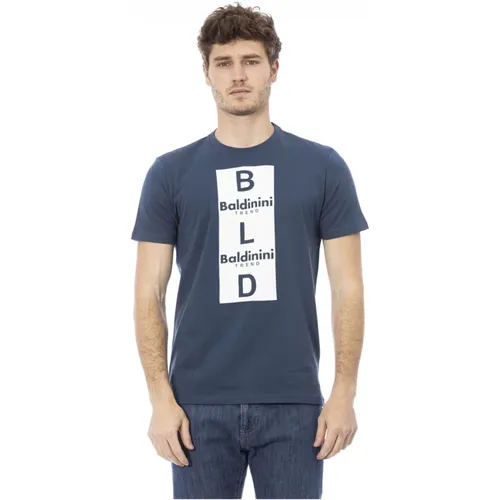 Trend T-shirt mit Logo-Muster , Herren, Größe: XS - Baldinini - Modalova