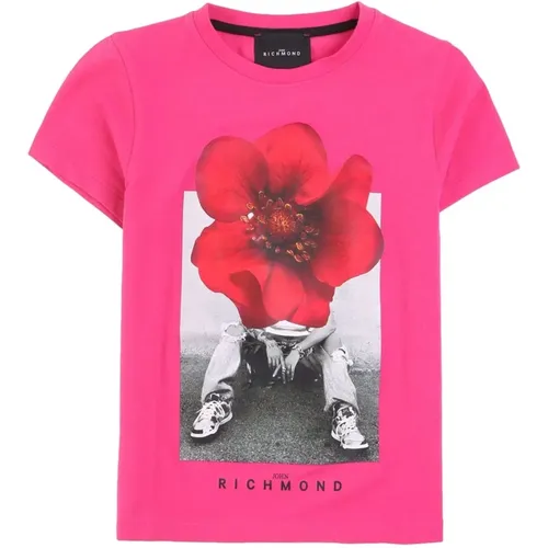 Rundhals Kurzarm Bedrucktes T-Shirt - John Richmond - Modalova