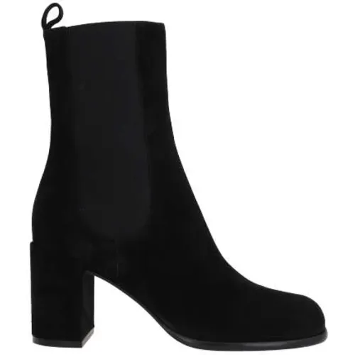 Suede Boots with Elastic Panels and Chunky Heel , female, Sizes: 4 UK, 3 UK, 3 1/2 UK - Sergio Rossi - Modalova