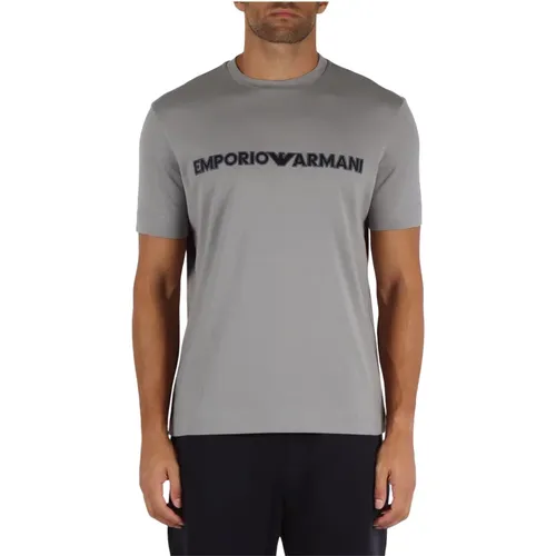 Cotton Logo Front T-shirt , male, Sizes: M, 2XL, L, 3XL, XL - Emporio Armani - Modalova