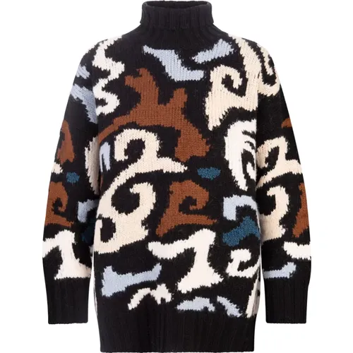 Colorful Pattern Wool Sweater , female, Sizes: S, M - Ermanno Scervino - Modalova