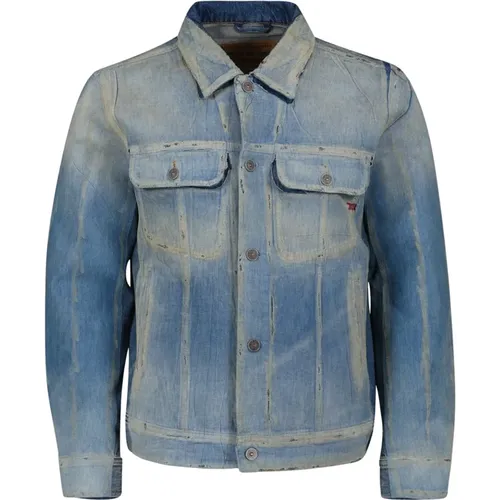 Denim Jacke Klassisch Blau Herren , Herren, Größe: XL - Diesel - Modalova