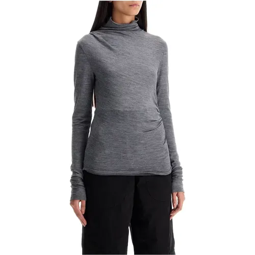 Asymmetrisches Gerüschtes Jersey-Top , Damen, Größe: M - Andamane - Modalova