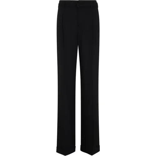 Schwarze Wollweite Hosen , Damen, Größe: XS - Ralph Lauren - Modalova