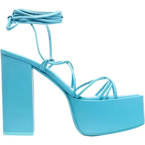 Turquoise Leather High Heel Sandals , female, Sizes: 7 UK - Paris Texas - Modalova
