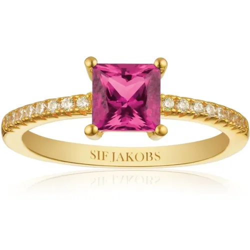 Quadrato Pink CZ Ring,Quadrato Silberring - Sif Jakobs Jewellery - Modalova