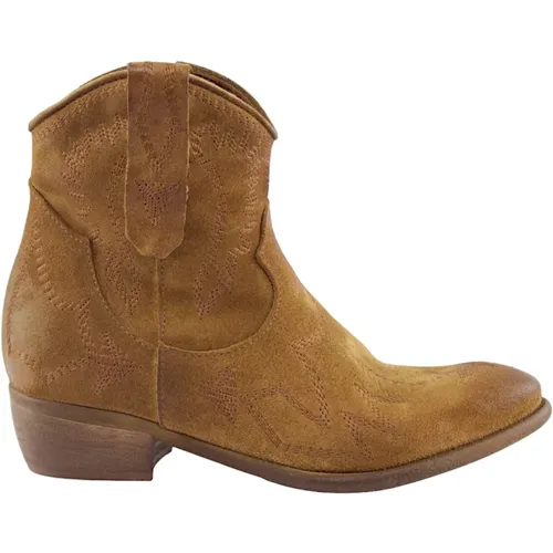 Suede Texano Boots , female, Sizes: 7 UK, 5 UK, 4 UK, 3 UK - Zoe - Modalova