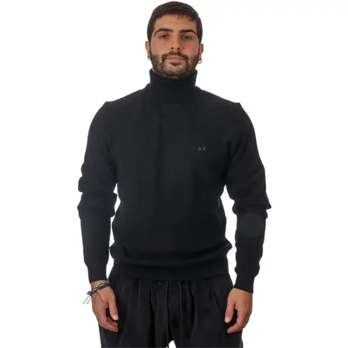 Turtle Knit Turtleneck , male, Sizes: M, XL - Sun68 - Modalova