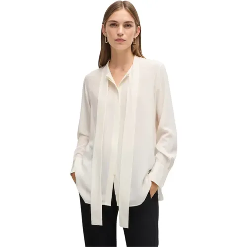 Seidenbluse mit Schleifenkragen , Damen, Größe: XL - Hugo Boss - Modalova