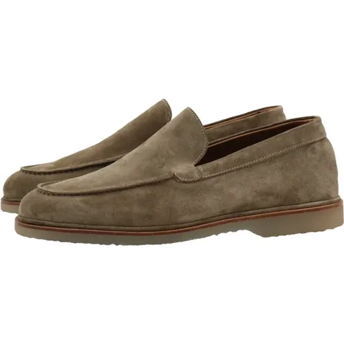 Taupe Leder Loafer mit Gesteppter Sohle , Herren, Größe: 41 EU - Elia Maurizi - Modalova