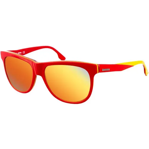 Red Acetate Frame Sunglasses with Yellow Contours , male, Sizes: ONE SIZE - Diesel - Modalova