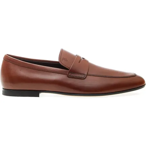Braune Leder Loafer Schuhe , Herren, Größe: 42 1/2 EU - TOD'S - Modalova