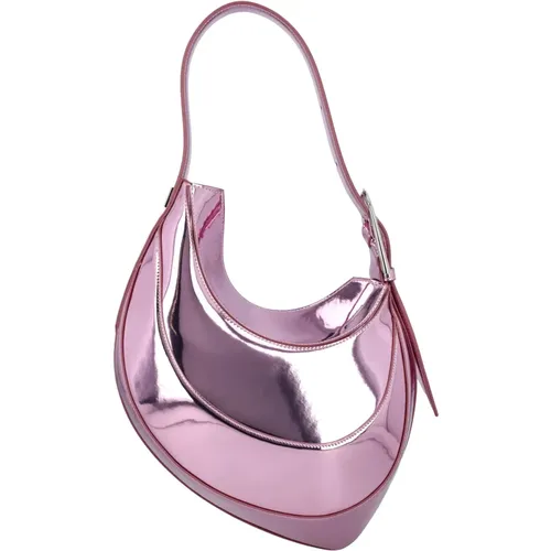 Metallic Curve Handbag , female, Sizes: ONE SIZE - Mugler - Modalova