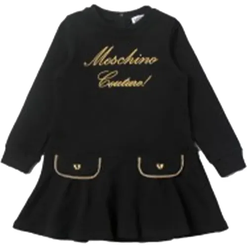 Besticktes Sweatshirt-Kleid mit Gold-Details - Moschino - Modalova