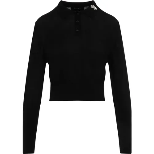 Schwarzer Pullover Elegant Wolle Seide - Simone Rocha - Modalova