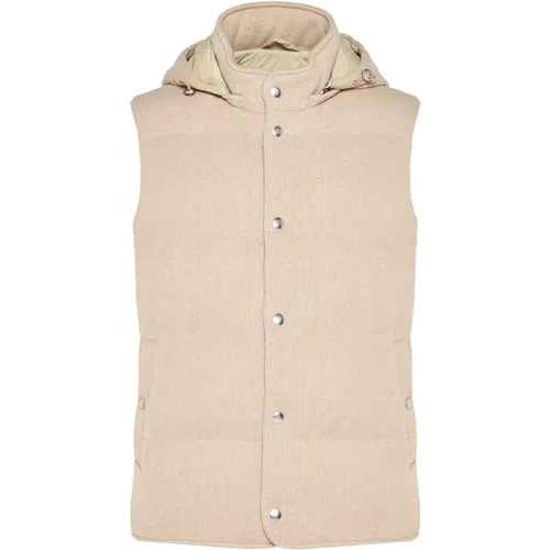 Wool Silk Gilet with Detachable Hood , male, Sizes: L, 2XL - Eleventy - Modalova