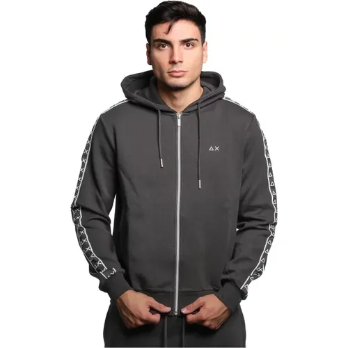 Schwarzer Hoodie mit Logo-Details , Herren, Größe: S - Sun68 - Modalova