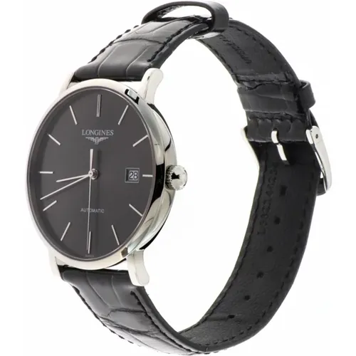 Automatic Grey Dial Leather Strap Watch , female, Sizes: ONE SIZE - Longines - Modalova