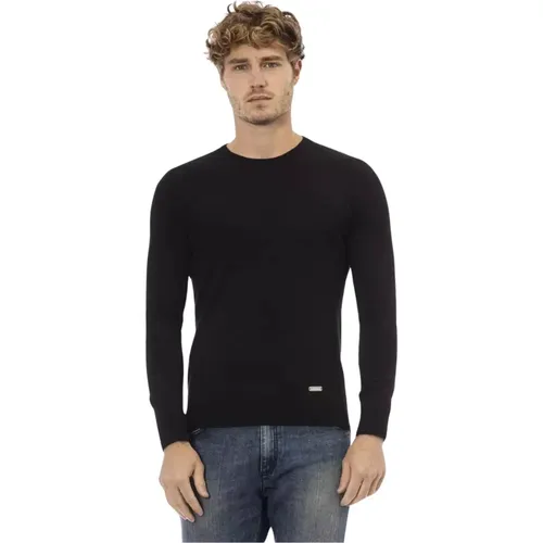 Schwarzer Woll-Crew-Neck-Pullover , Herren, Größe: XL - Baldinini - Modalova