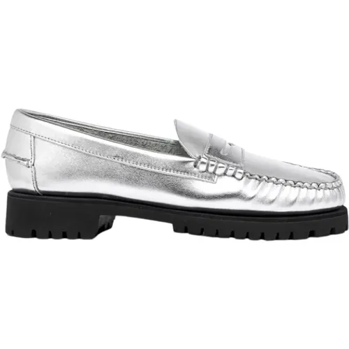 Metalized Loafers with Lug Moccasins , female, Sizes: 2 UK, 5 1/2 UK, 3 UK, 3 1/2 UK, 4 UK - Sebago - Modalova