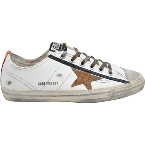 Weiß Braun V Star 2 Sneakers , Herren, Größe: 43 EU - Golden Goose - Modalova