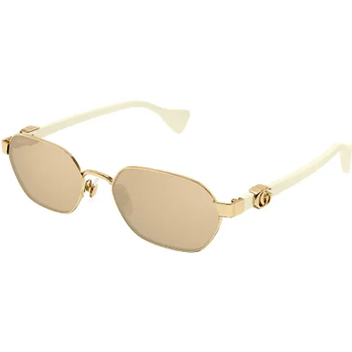 Metallic Sunglasses for Women , female, Sizes: 56 MM - Gucci - Modalova