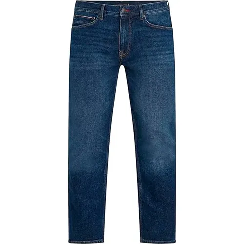 Denim Jeans Regular Fit Knopfverschluss , Herren, Größe: W32 - Tommy Hilfiger - Modalova