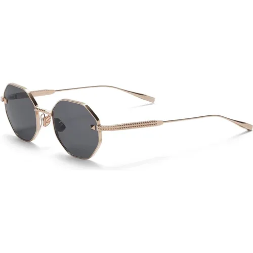 Hexagonal White Gold Sunglasses , female, Sizes: ONE SIZE - Valentino - Modalova