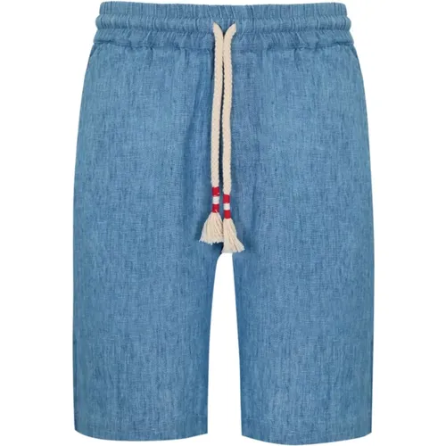 Denim Linen Bermuda Shorts , male, Sizes: L, XL, S - MC2 Saint Barth - Modalova