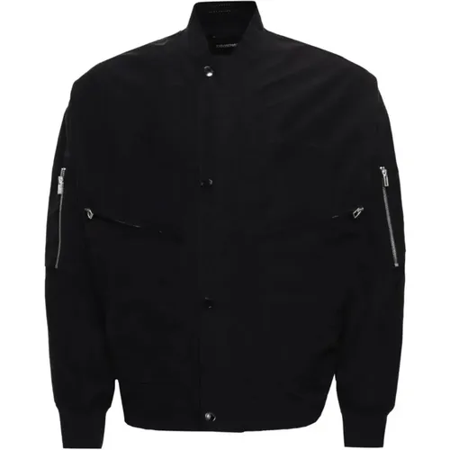 Schwarze Blouson Jacke mit Logo-Schriftzug , Herren, Größe: XL - Emporio Armani - Modalova