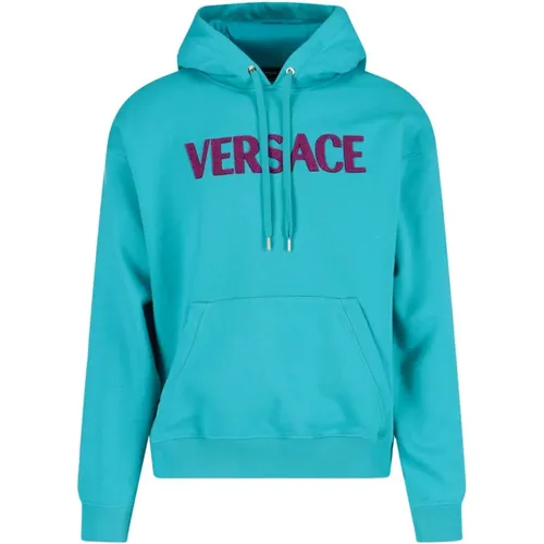 Cotton Logo Sweatshirt , male, Sizes: S, M - Versace - Modalova