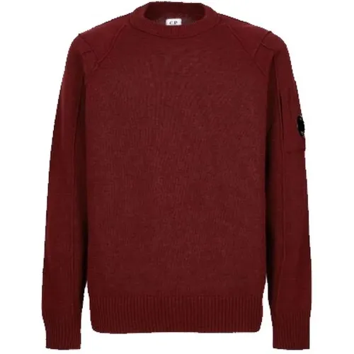 Classic Lambswool Crew Knit with Arm Lens Detail , male, Sizes: 3XL, 2XL - C.P. Company - Modalova