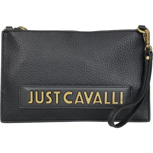 Schwarze Körnige Textur Clutch Tasche - Just Cavalli - Modalova