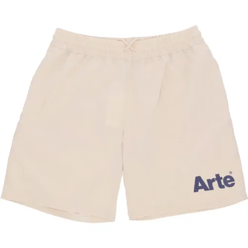 Art Logo Cream Nylon Shorts , male, Sizes: L - Arte Antwerp - Modalova