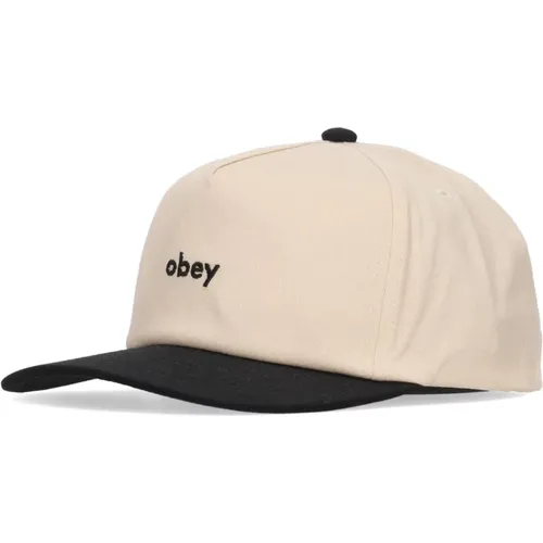 Black Curved Visor Snapback Cap , male, Sizes: ONE SIZE - Obey - Modalova