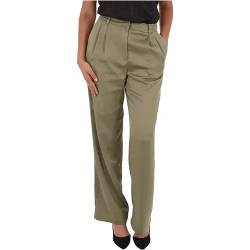 Satin straight pants - , Damen, Größe: XS - Guess - Modalova