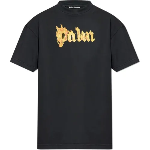 T-Shirt mit bedrucktem Logo , Herren, Größe: M - Palm Angels - Modalova