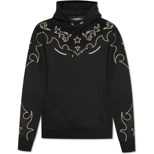 Embroidered hoodie Balmain - Balmain - Modalova