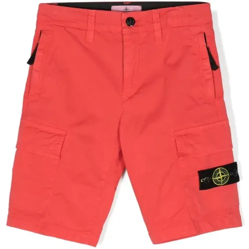 Orange Rote Kurze Hose Stone Island - Stone Island - Modalova